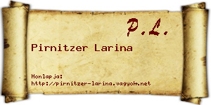 Pirnitzer Larina névjegykártya